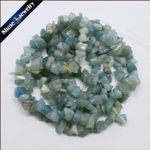 32" Strand 5-8mm Genuine Natural Amazonit Chip Gems Freeform Gravel Crystal Loose Beads Jewellery Making Material Stone