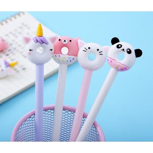 36pcs/set Korean Cartoon Cat Modeling Neutral Pen Cute Cat Silicone Neutral Student Pen Manufacturer Cute Animal Pen Wholesale