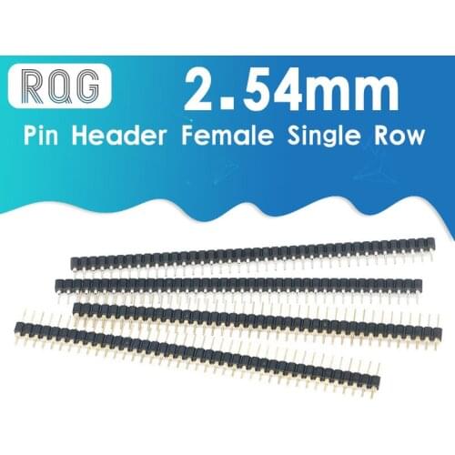 5 Pair Connector Pin Header Strip 5pcs Male + 5pcs Female Header Single Row 40 Pin 2.54mm Pin Connector Strip Round Needle 1x40