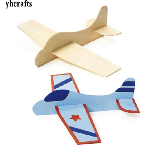 6PCS/LOT.DIY & Handpainted unfinished airplane.Wood toys Kids toys Kindergarten crafts Learning & Education Drawing Toys