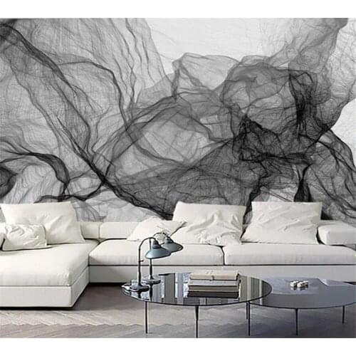 Beibehang Modern minimalist fashion black and white striped wave TV background wall custom mural wallpaper papel de parede