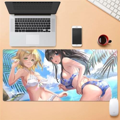 Large 40*90cm Cartoon Anime Sexy Mouse Pad Waterproof Desktop Non-slip Desk Mat Waterproof Natural Rubber Pad
