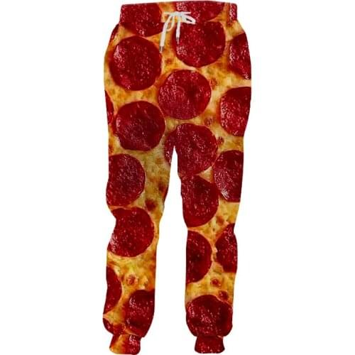 Jogger Pants Men New Long Loose 3D Casual Pants Printed Red Pizza Hip Hop Big Size Clothes Male Autumn Sweatpants Homme