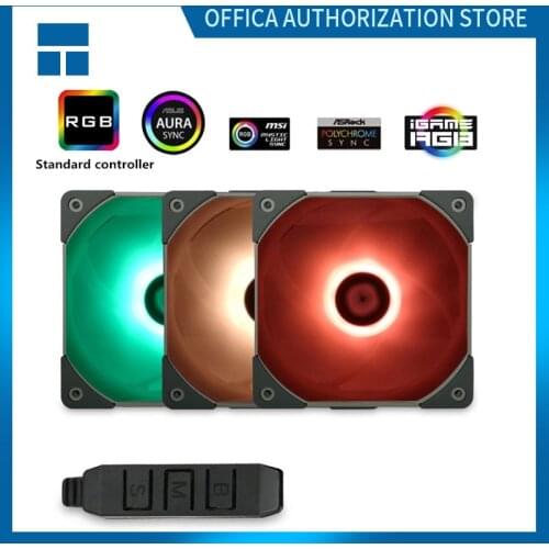 Thermalright TL-C12L 3-Pack 120mm Computer Case Cooling Fan RGB 12V/4Pin PWM Silent CPU Radiator Replacement Fan