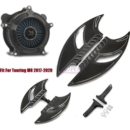 Black Blade Driver Passenger Floorboards Air cleaner Filter Blue intake Fit For harley Touring glide FLHX FLHR FLHT FLTR 17-20 S