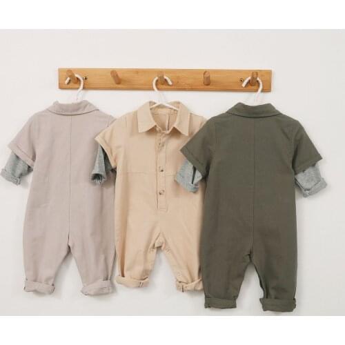 Spring Autumn Toddler Baby Rompers Casual Korean Long Sleeve Splice Bodysuits for Boys Kids Girls One-Pieces Infant Romper 2020
