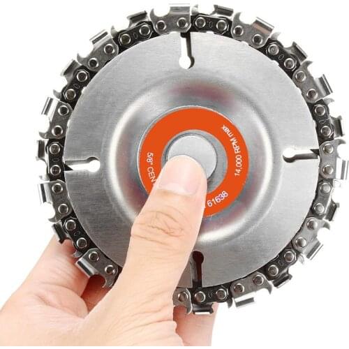 100/115mm Angle Grinder Chain Disc Woodworking Chain Wheel Wood Slotting Saw Blade Wood Carving Disc Carve Cut Shape 22 Tooth