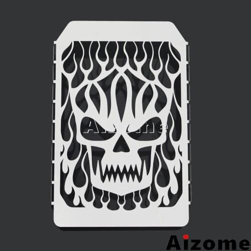 Chrome Motorcycle Skull Flame Radiator Grille For Kawasaki Vulcan VN1500 VN 1500 Radiator Protector Cover Guard