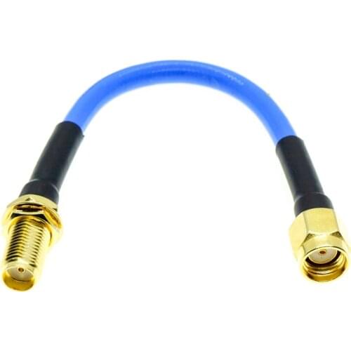 RPSMA male to SMA female Nut Bulkhead plug connector RG402 RG-402 Semi Flexible Coaxial Cable 0.141" 50ohm Blue