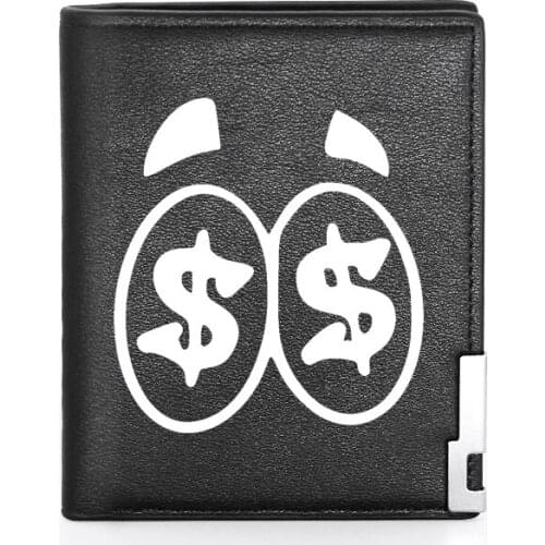 Funny Eye Full Of Money Leather Men Wallet Classic Credit Card Holder Veteran Short Purse
