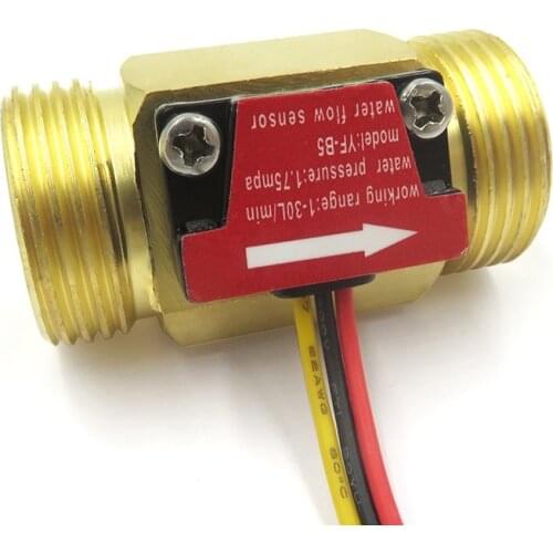 20PCS /lot G3/4" Brass water Hall flow sensor flow rate measurement TURBINE meter YF-B5