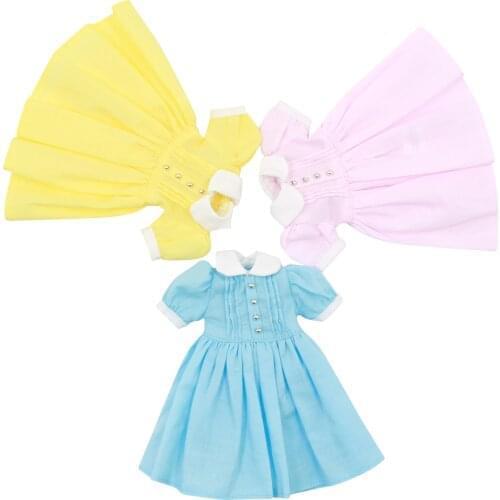 ICY DBS Blyth doll licca body pink blue yellow dress simple clothes cute