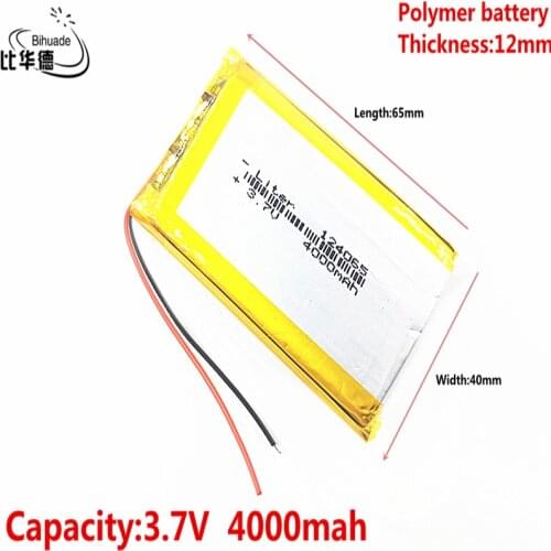 Liter energy battery Good Qulity 3.7V,4000mAH 124065 Polymer lithium ion / Li-ion battery for tablet pc BANK,GPS,mp3,mp4