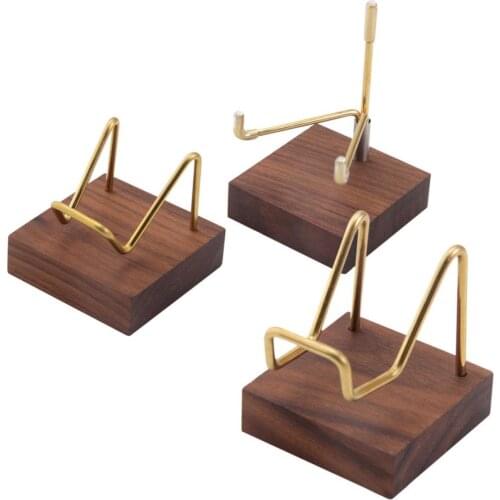 Metal Arm Wooden Base Display Stand Easel For Gemstone Mineral Home Decor Minerals Fossils Rocks Geode Display Stands