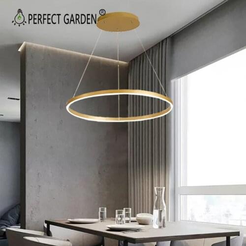 Minimalist Modern LED Circle Ring Chandelier For Living Room Bedroom Dining room Lustre Ceiling Chandeliers Lighting Fixture