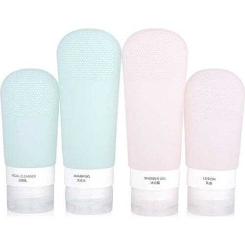 60ml/89ml Silicone Refillable Bottles Set Portable Outdoor Shampoo Travel Package Gel Lotion Cosmetic Bottles With Suction Cup