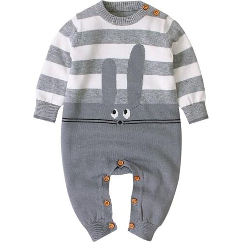 Newborn Baby Boy Clothing 2021 Long Sleeve Knitted Jumpsuit Baby Cotton Romper Toddler Playsuit One piece Baby Clothes