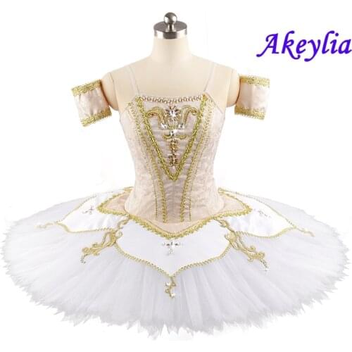 Champagne White Sleeping Beauty Professional Tutu For YAGP Sylvia Classical Ballet Dress Women Ballerina Girls Pancake Tutu