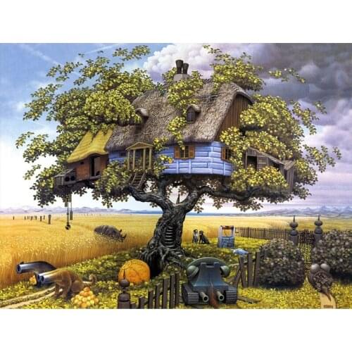 Empty hut 3D diy diamond painting cross stitch kits beautiful picture round Diamond embroidery Landscape mosaic pattern gift