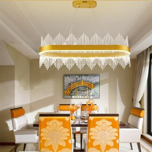 Nordic Luxury Crystal Chandelier Living Room Bedroom LED Lighting Bar Hotel Atmospheric Crystal Lamp