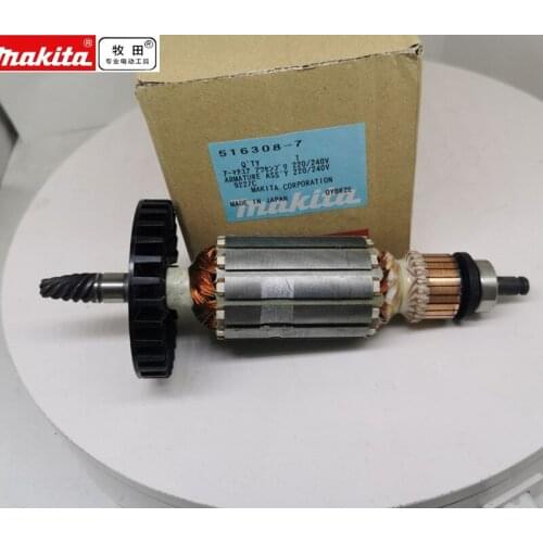 6 Teeth MAKITA 516308-7 AC220-240V Armature Rotor Motor Engine for 9237CB 9227CB 9227C 9227CY Armature