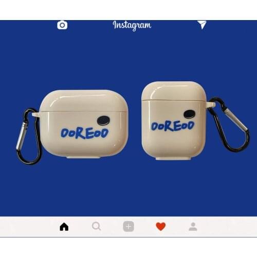 Cute Stand Earphone Case For AirPods Cartoon ooreoo Print Headset Case For AirPods 2 3 AirPods Pro Headphone Cover with Keychain