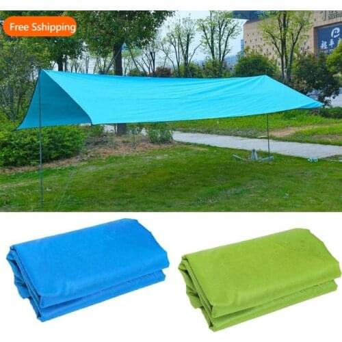 Hot 100*145CM Blue Waterproof Camping Tent Tarp Outdoor Awning Shade Sun Rain Shelter Mat Canopy Summer Picnic Shade Sail
