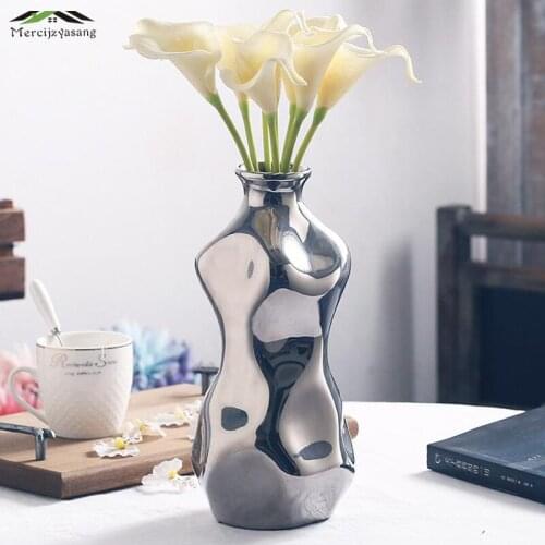 Nordic Flower Vases Table Ceramic Vase Plant Dried Floral Holder Flower Pot Handmade for Home/Wedding Corridor Decoration G162