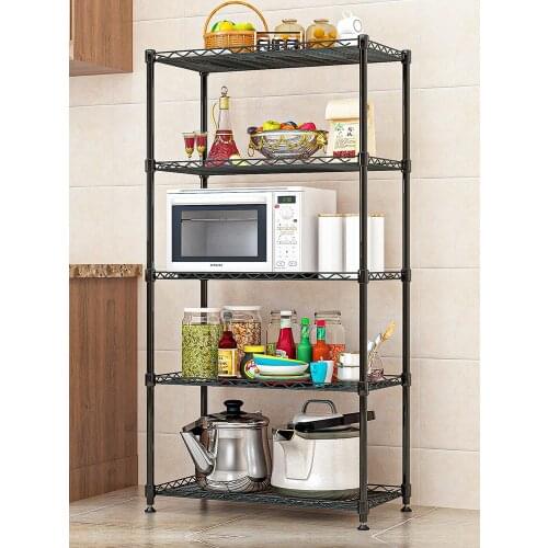 Metal 4 Layer Storage Rack for Living Room Bathroom Kitchen Easy Assemble Organizer Rack Shelf