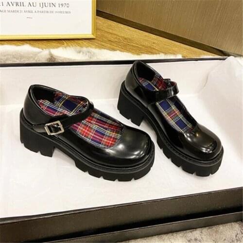 Patent Leather Women Flats Platform Mary Janes Shoes Casual Oxfords Thick Bottom Ladies Wedge Lolita Shoes Comfortable Moccasins
