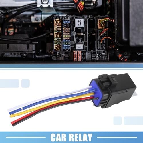 X Autohaux Waterproof Automotive Relay Switch w/ Harness JD2912 4 Pin 5 Pin DC 12 24V 40A Universal Car Wiring Relay Socket Plug