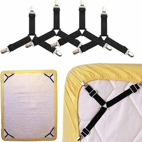 Mattress Fastener Straps Fixing Slip-Resistant Belt Adjustable Cover Grippers Holder Mattress Duvet Blanket 4pcs Bed Sheet Clips