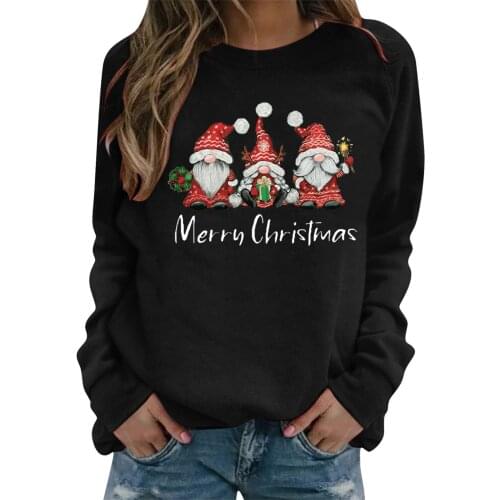 Womens Sweatshirts 2020 Autumn Christmas Xmas Print Long Sleeve O-neck Casual Loose Sweatshirts Pullover Jumper Blouse Top