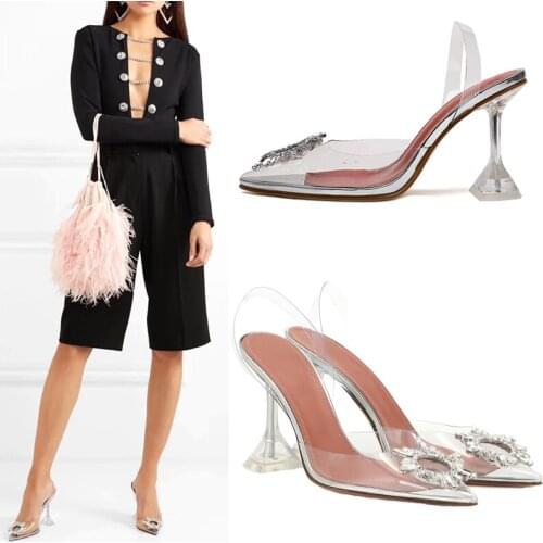Transparent Women Pumps SHOES PVC Sandals Women Pointed Clear Crystal Cup High Heel Stilettos Sexy Pumps Summer Shoes Peep Toe