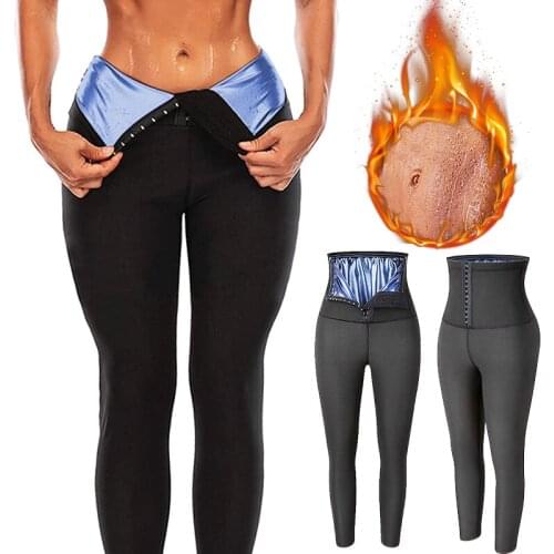 Women Sauna Sweat Shapewear High Waisted Slimmer Tights Fitness Pants Workout Suit Waist Trainer Weight Loss Body Shaper Capris