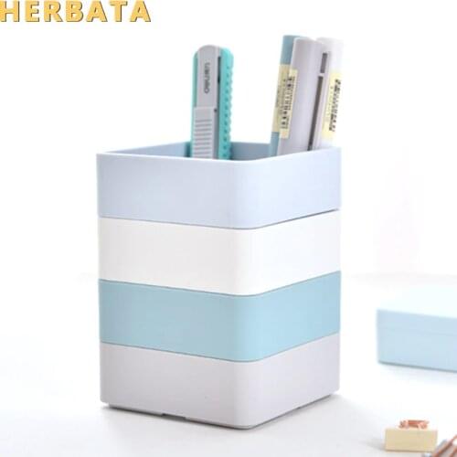 1PC Multi-function Plastic PP Desktop Storage Box Case 4 Grid Sub-grid Make up Cosmetic Holder Desk Pen Pencil Organizer CL-2514