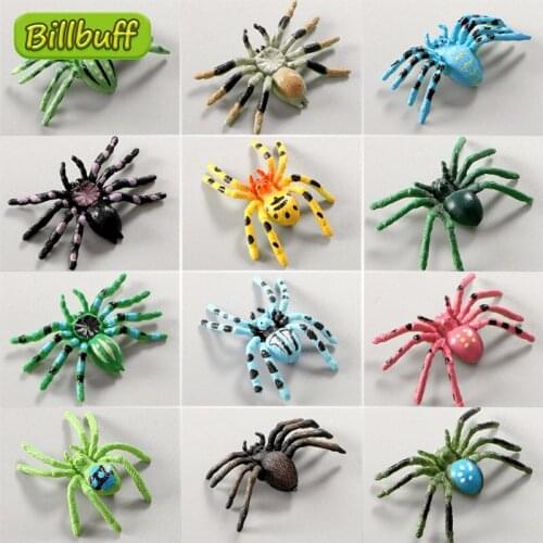 12pc Simulation Insect Animal Model ABS Solid Spider Model Action Figures Collection Cognition Educational Toy for Children Gift