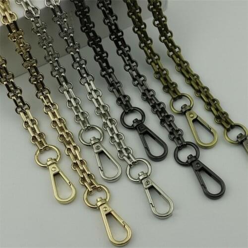 120CM DIY Bag Accessories Metal Bag Chain Strap for Women Shoulder Strap Replacement Crossbody Bag Parts Silver/Gun Black