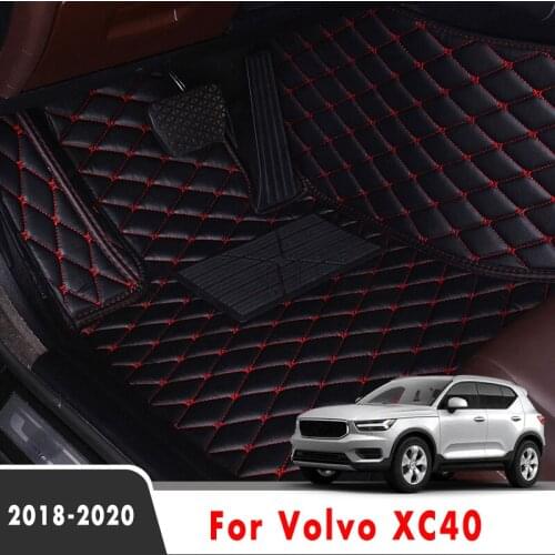 LHD Car Floor Mats For Volvo XC40 2020 2019 2018 Interior Leather Carpets Auto Accessories Styling Custom Decoration Protect