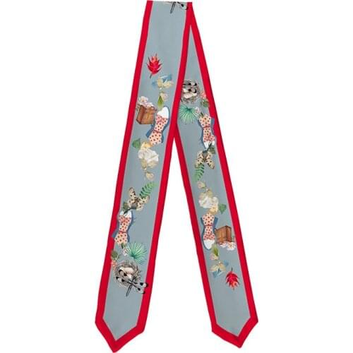 Dragonflies Butterflies Palace Style Narrow Long Scarf Headband Choker Bag Scarves Small Neckerchief Original Accessories CJ55