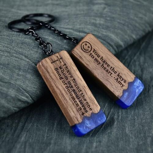 Wood Keyring For Men personalise Keychain For Keys PU Leather Keychain For Women Accessories Wholesale Trend Fashion Jewelry