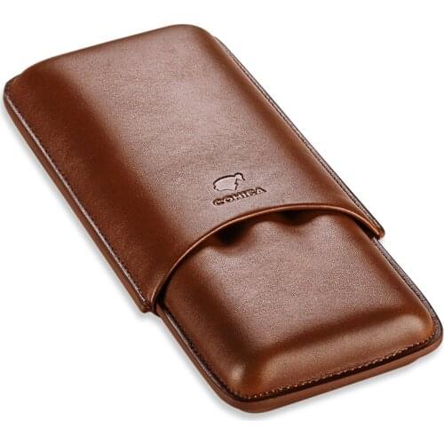 Cigar case cow leather travel portable three-pack cigar moisturizing case gift box packaging CF-0402