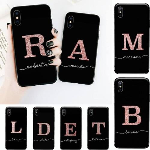 Phone Case for iPhone 11 12 mini pro XS MAX 8 7 6 6S Plus X 5S SE 2020 XR Letter Monogram