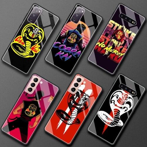 Tempered Glass Case For Samsung Galaxy S20 FE S21 Ultra S10 S9 Plus Note 20 10 Lite 9 Shell Phone Cover Bag Cobra Kai Season 2