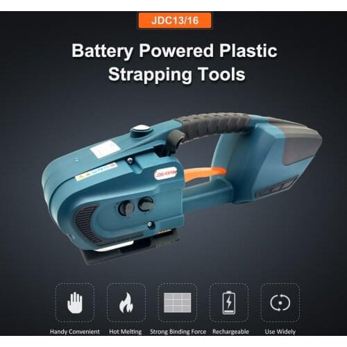 Two Battery Powered PP/PET Strapping Tools JDC13-16mm For Pallet Wrapping Machine Electric Strapping Tool