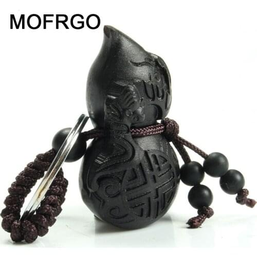 Chinese Traditional Wood Products Classic Ethnic Jewelry Ebony The Lucky Gourd Car Pendant Portable Keychain