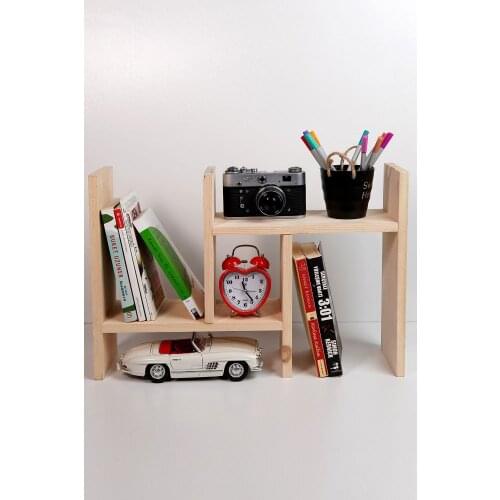 Natural Wood Pine Table Top Bookshelf And Regulatory