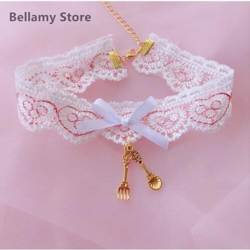 Hand made Japanese lolita girl love lace neck chain