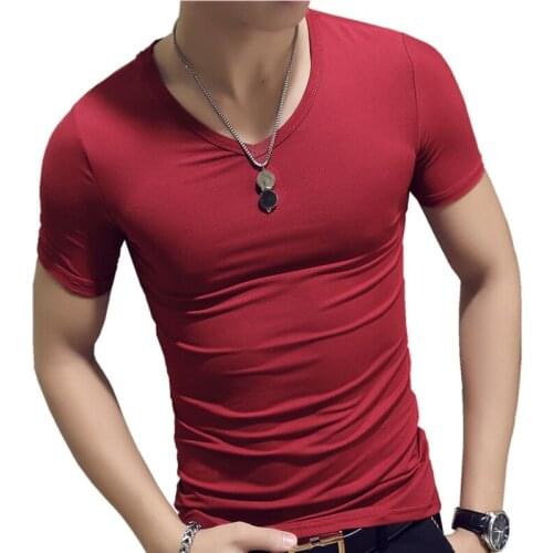 Summer T shirt Men Big Size Short Sleeve O-neck Sexy T shirt Men Solid Casual T-shirts For Men Boys Club Streetwear Tops Tees