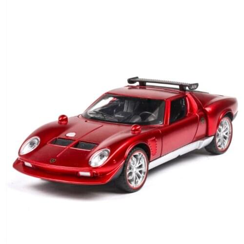 1: 32 Alloy Model Toy Car Antique Car Miura Sports Car Five Door Sound and Light Recall Children Boy Birthday Gift